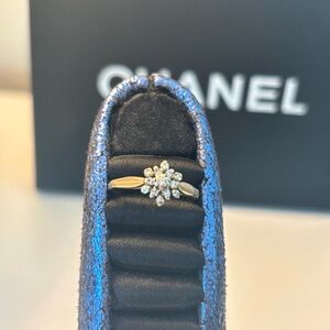 1990s 14k Gold Ring With Diamonds